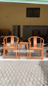 Bộ 3 ghế minh trọc gỗ gõ hương đá