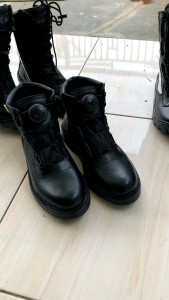 sepatu kulit pdh boots army tali putar 048 aleus