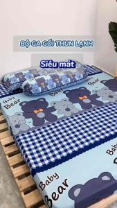 Bộ drap ga thun Hàn quốc mẫu mới không chăn dành cho nệm 5-15cm