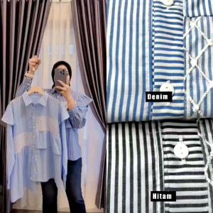 Atasan Blush Salur Mix Brukat Katun Zara: Desain Elegan & Nyaman