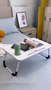 Bàn Học Làm Việc Gấp Gọn Thông Minh Có Khe Cắm ipad Điện Thoại