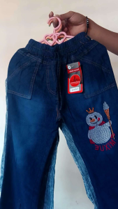 Celana Panjang Kulot Anak 3-10 Tahun Motif Mixue Bahan Jeans