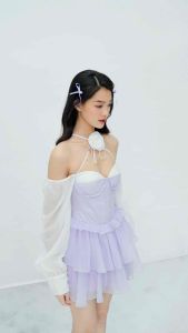 Caleelilou - Đầm tơ tím Gladys