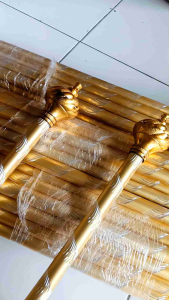 1 meter full set batang gorden +penyangga+tutup gold 1 meter ful set
