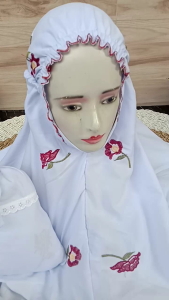 MUKENA REMAJA/TANGGUNG TERUSAN MOTIF BUNGA SERIBU MOTOF MAWAR DAN SEPATU PLUS TAS