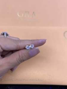 (1 ĐÔI) Bông tai Bạc 925 Kim cương Moissanite màu Trắng giác Hoa cúc Nga 4.5 - 8.1 ly viên Tròn Hàng Mỹ (kèm Kiểm định GRA) Yuumi Jewelry