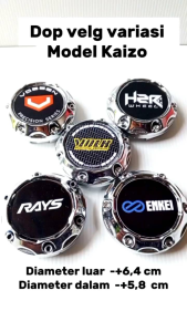 Dop velg tutup tengah roda variasi diameter luar 64 cm diameter dalam 58 cm model kaizo chrome