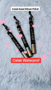 Dapat cantiknya dapat investasinya Celak Kajal Pensil Waterproof Warna Hitam Original dengan rautan Made In P.R.C Bonus Emas