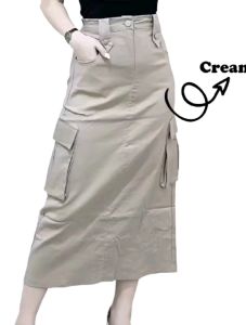 Promo Rok Cargo Jumbo / Rok Cargo Panjang / Rok Span Cargo / Rok Cargo Skirt Korean Terbaru