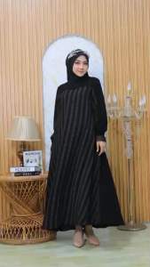Abaya Azwan Gamis Arab Gamis Haji Gamis Hitam Kombinasi Bahan Jetblack Import Elegant Terbaru