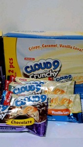 Cloud 9 Crunchy Box Isi 24+Extra 2 Pcs ( BAR KRISPI SALUR COKELAT&VANILA )