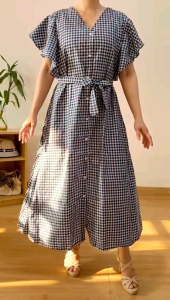 ECLAIRE 026: Dress Maksi Maxi Vneck & Lengan Flared