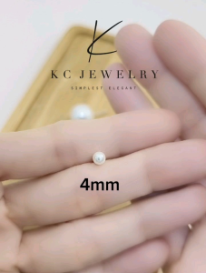 KC Jewelry S999 Silver White Pearl Stud Earrings