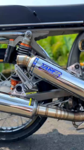 Silincer Only knalpot AM2 Terbaru list blue CB GL Megapro Tiger inlet 50