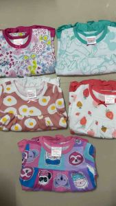 (10-22Kg) Bộ babydoll tay dài bé gái thun borip co giãn mềm nhiều họa tiết đẹp 941