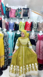 gamis hindi plus belt lemon viral