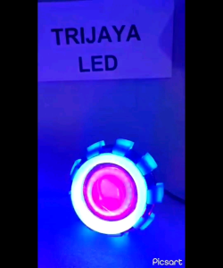 Lampu LED Projie Depan Utama 3 Mode 3.5 Inch Angel Demon Eye Jamur Ubur-Ubur Running Motor Mobil Projektor HID Gen 2 Strobo Kedip Flash Diam 3 Mode Kipas Spiral Bulat