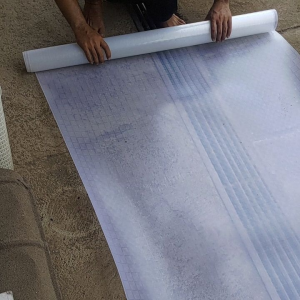 (100*50 cm) new Fiber Pagar Plastik Elegan 3D 3 dimensi /Biru /Putih /Hitam Harga (100x50)cm