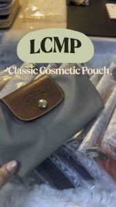 Womens Nylon Pouch with Leather Flap | Make up Organizer for Work & Travel