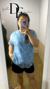 TK ATASAN SIFANA/BLOUSE WANITA FULL BRUKAT GRITER LAPIS FURING LENGAN PENDEK