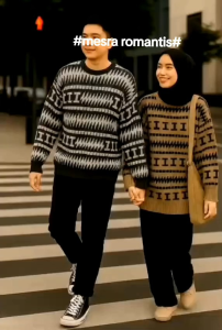Sweater rajut motif zigzag premium lembut
