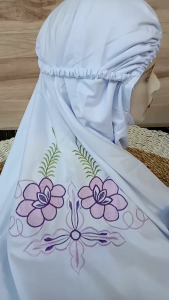 MUKENA DEWASA TERUSAN MOTIF BORDIR CEPLOK DUA BAHAN KATUN