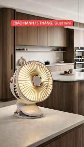 Quạt Tích Điện Mini Kẹp Bàn Văn Phòng Đèn LED Pin Trâu Cao Cấp – Quạt Để Bàn Tiện Dụng Sạc Type-C