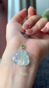 Light Lake Blue Jadeite Smiling Buddha (冰晴水翡翠佛公)