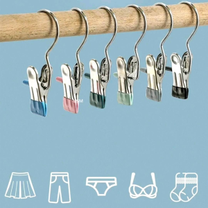 Jepitan Gantungan Stainless Mini Serbaguna Hanger Jemuran Pakaian Baju Celana Kaos Kaki Topi