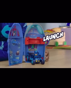 Authentic PJ Masks 2-in-1 HQ Playset Headquarters and Rocket Preschool Toy for Kids Ages 3 and Up Includes Catboy Action Figure and Cat-Car Vehicle