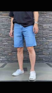 TPPJEANS LightBlue MICRO Denim กางเกงยีนส์ขาสั้นชายสีบลูฟอก ตัดต่อกระเป๋า ทรงตรง เป้าซิป ใส่สบาย Size 28-36 รับชำระปลายทาง