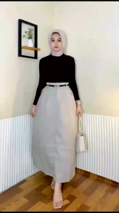 ROK WANITA KEKINIAN SKIRT KOREAN ROK PANJANG COTTON NEW KOREAN STYLE