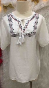 Áo Cổ Chìa Khoá Thêu Ngực 2 hand Hàn Quốc - hiệu JEIKEI- Size S M (A116)