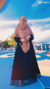 ผ้าคลุมชีฟองสองชั้นรุ่นฝรั่งเศษอาหรับ ปิดหน้าในตัว