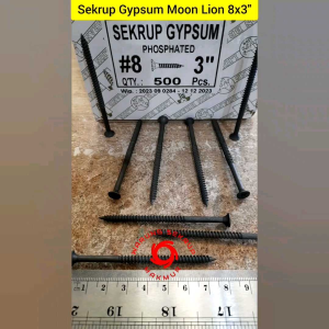 (25 pcs) Skrup Gypsum Lion 8x3 Sekrup Gipsum Moon Lion 7.5CM