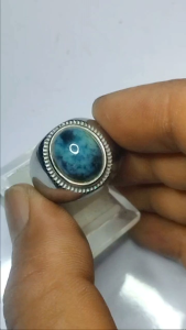 cincin batu bacan Doko majiko asli dim 10×8×5 ring titanium silver size 7