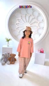 Oneset ziela kids terbaru/setelan anak perempuan umur 4-14 tahun/setelan celana anak perempuan bahan combad mix cargo katun