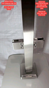 TIANG RAILING KACA TOPLESS DOFF JEPIT BRAKET PLAT STAINLESS STEEL 304