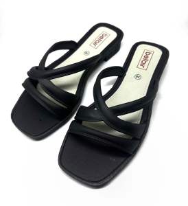 AYUMI Sandal Heels Bahan Karet Tali Silang Model Korea Wanita Kantoran
