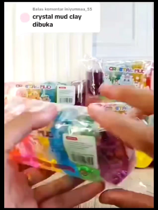 1 pak = 6 Pcs Mainan Viral Slime Crystal Mid Slime Pack 6 warna B145 Labubu Sanrio Dino