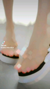 dép kẹp xốp quai beo nâu đế sọc 7cm  ms12