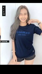 💥เสื้อยืด แขนสั้น cotton 100% CC-OO งานปัก~งานป้าย ทรงตรงใส่ได้ทั้งชาย/หญิง S M L XL(No.42)