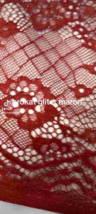 Brokat Gliter Warna Maron Lebar Bahan 1.5 Meter