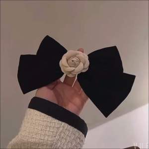 [SHIPS FROM MALAYSIA](S19)Premium Quality Velvet Ribbon Camellia Flower Spring Clip/ Korean Fashion Hair Accessories