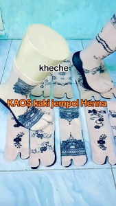 PROMO BISA COD 6 pasang kaos kaki jempol motif batik henna muslimah terbaru 2024