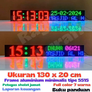JWS P10 RGB Ukuran 130 x 20 cm - Running Text Jadwal Sholat Digital Full Color