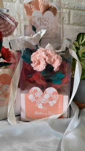 Ready Stock Handmade Crochet Mother Days Flower Box Series -Carnation and Others -accept preorder custom made