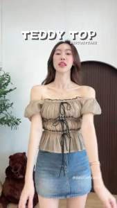 🌷เสื้อครอปแขนตุ๊กตา งานมีเชือกผูกโบว์3ระดับ พริ้วใส่เย็นสบาย ต้อนรับซัมเมอร์ปังสุดๆ งานดีเทลเก๋