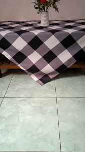 Taplak Alas Meja Tamu Katun Minimalis Kotak Aesthetic Persegi Empat 100 x 100 Cm