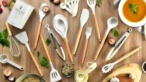 KITCHEN SET Sutil Silikon Isi 17pcs Spatula Tahan Panas Wadah Bulat
